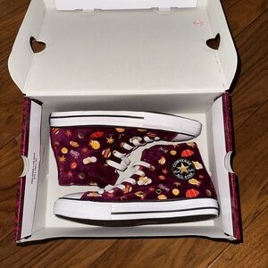 Converse Wonka Purple High-Top Sneakers.